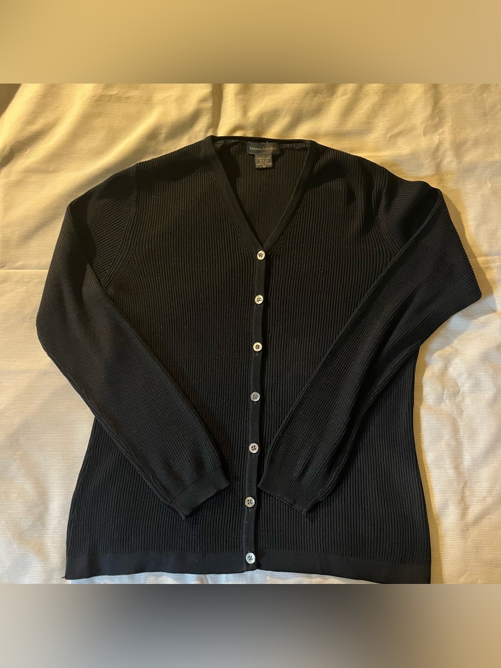 Classic Black Women's Banana Republic Button-Front Cardigan